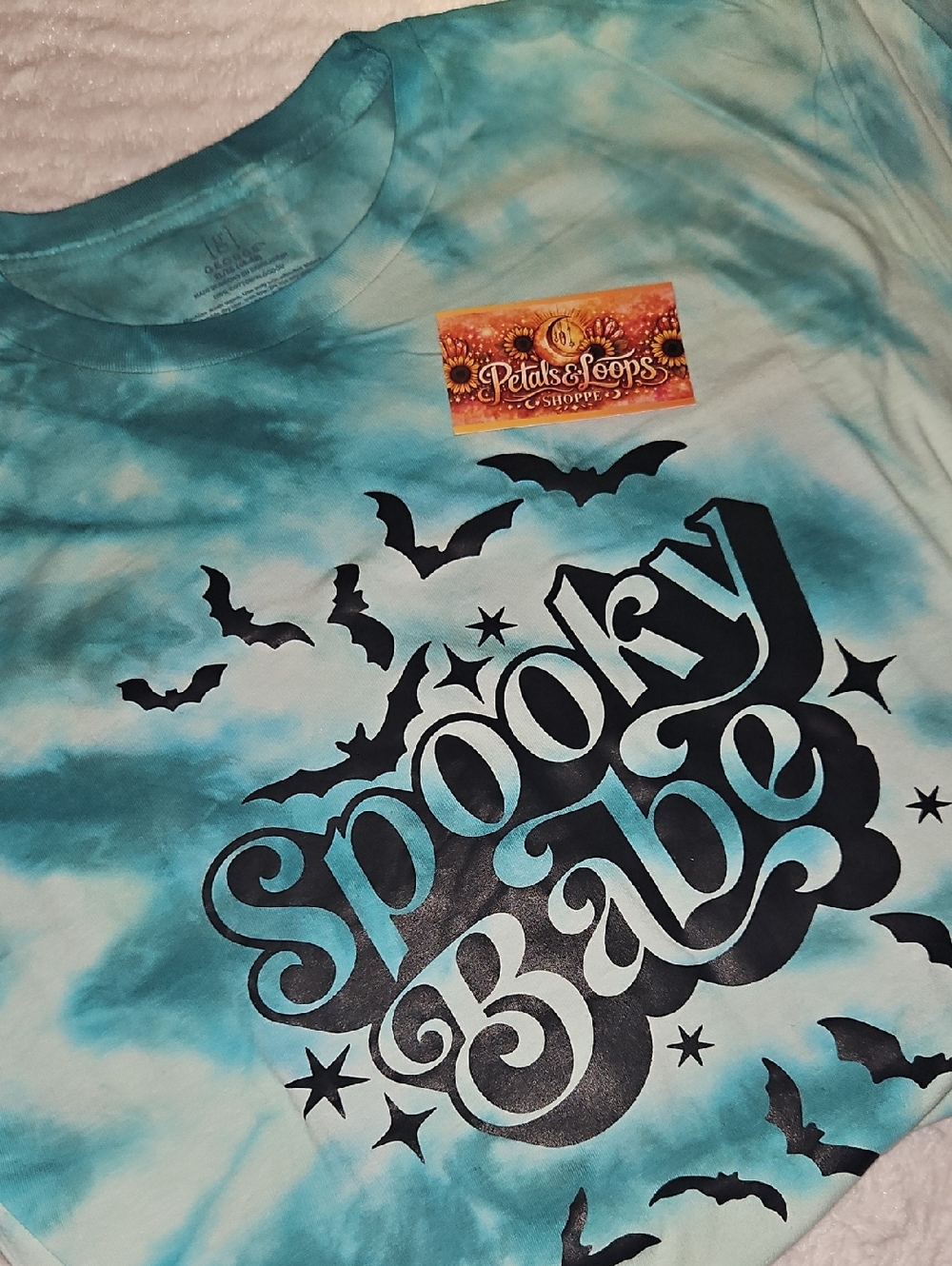 George Blue Tie-Dye "Spooky Babe" Short Sleeve Tee